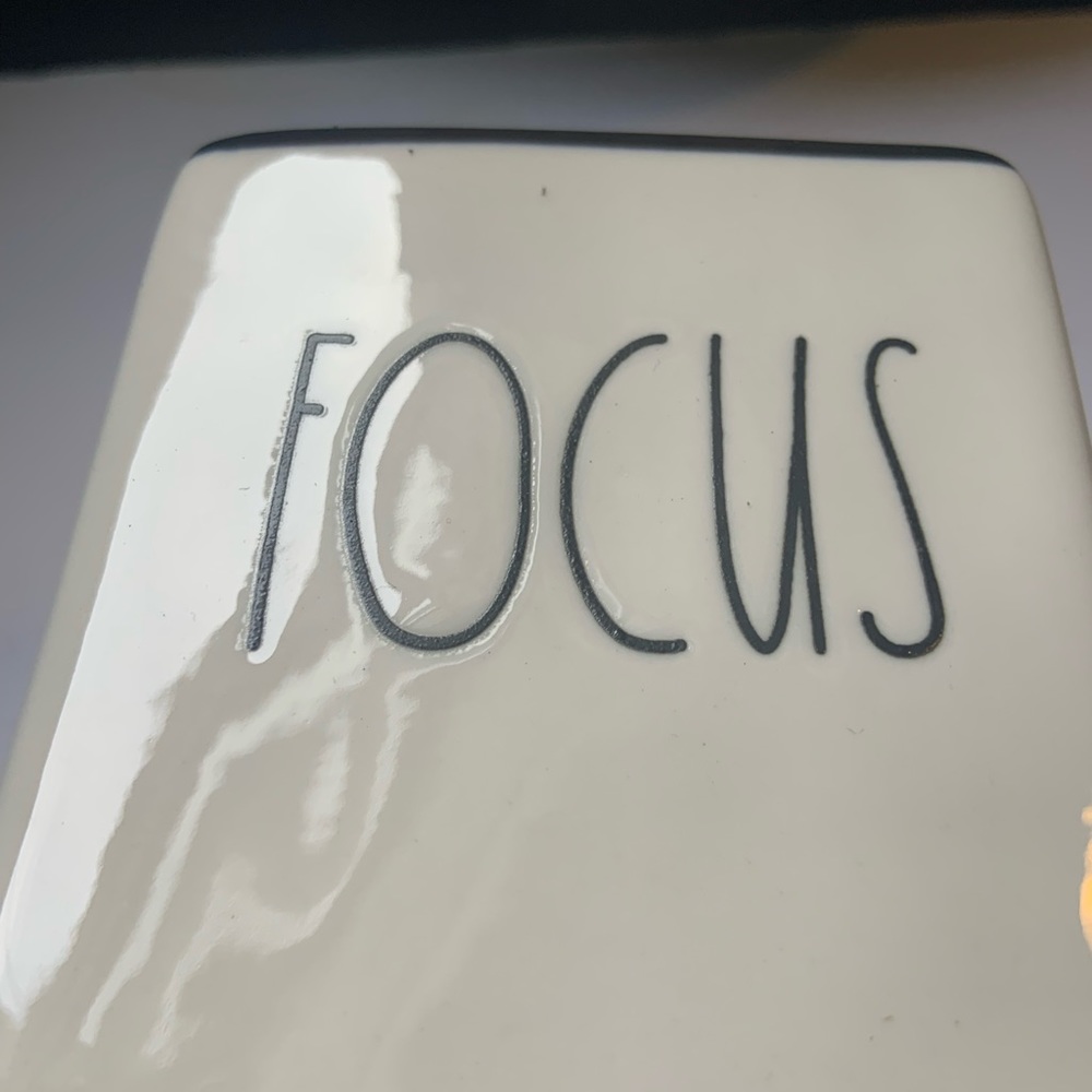Rae Dunn Focus cube with black rim. - Picture 3 of 5